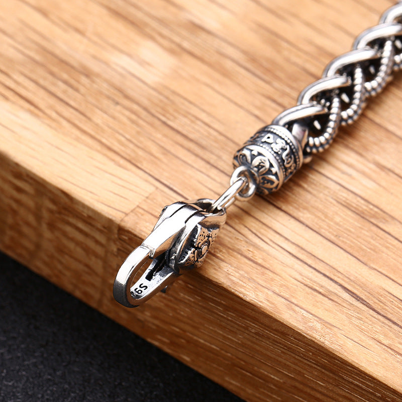 925 Sterling Silver Rope Bracelet Vintage Fashion Jewelry