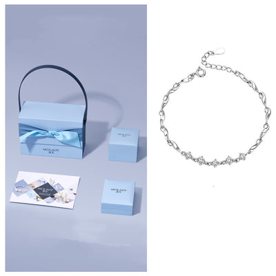 999 Sterling Silver Bracelet For Women's Light Luxury Niche