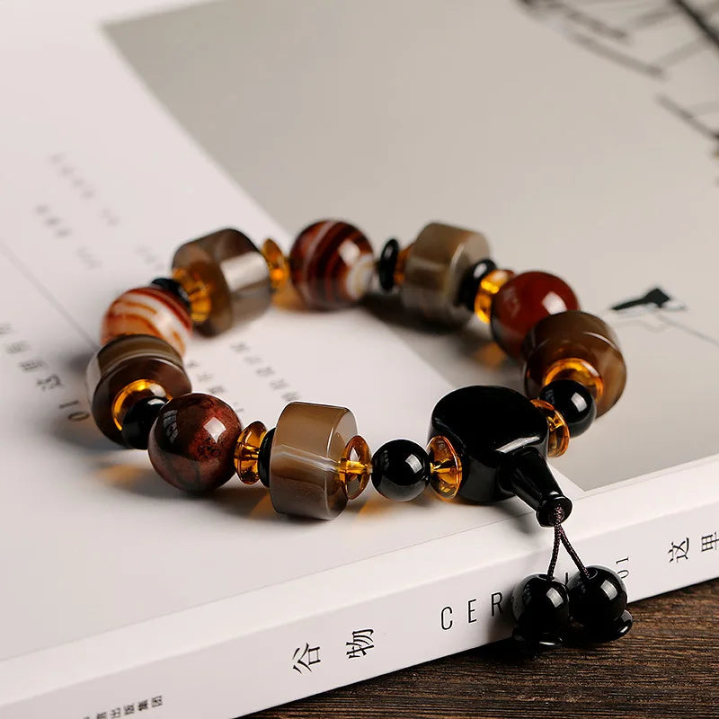 Natural Agate Men's Bracelet