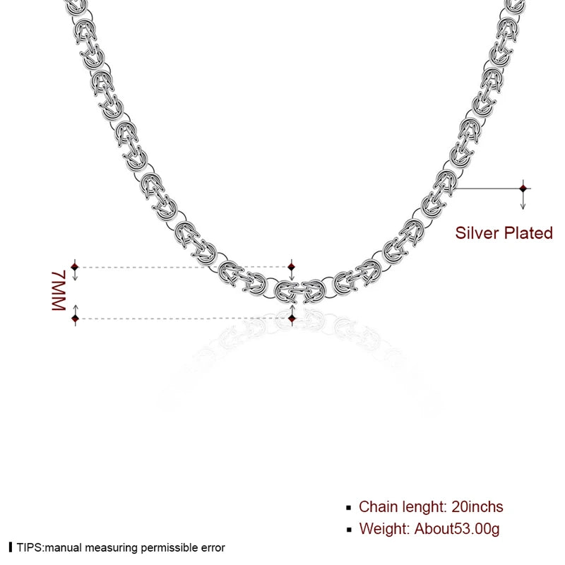 DOTEFFIL 925 Sterling Silver 7mm 20 inches Chain Necklaces