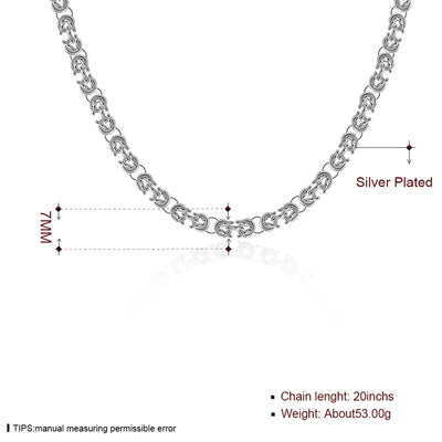DOTEFFIL 925 Sterling Silver 7mm 20 inches Chain Necklaces