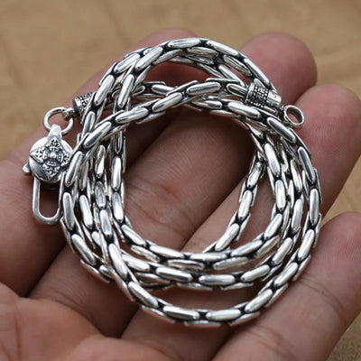 3MM New 100% Real 925 Sterling Silver Bamboo Chain