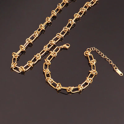 Gold Color Thick Chain Choker Necklace