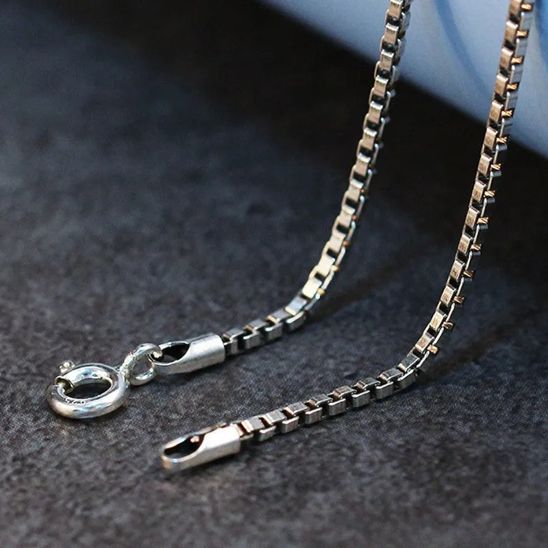 925 Silver Box Chain necklaces, simple and elegant.