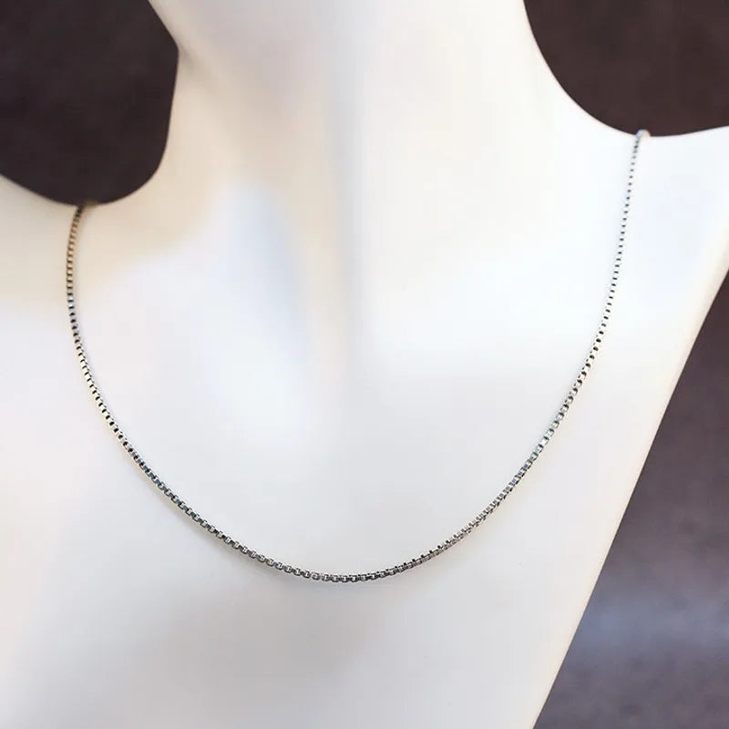 925 Silver Box Chain necklaces, simple and elegant.