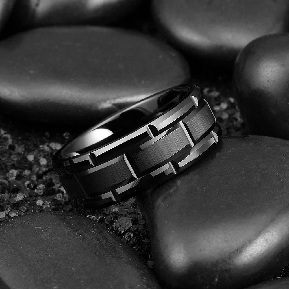 Fashion Men 8MM Stainless Steel Ring
