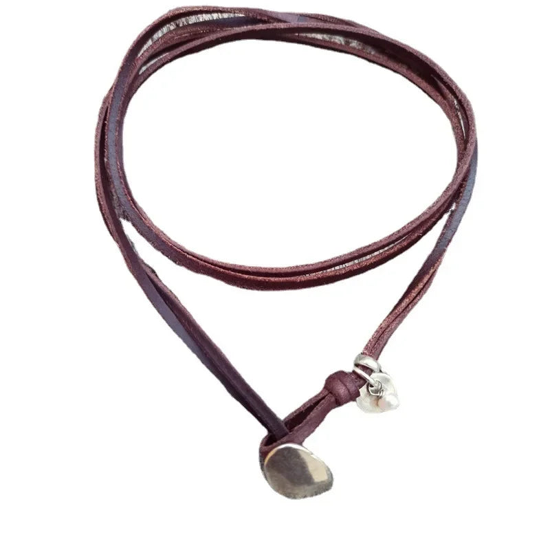 Wrap Leather Choker Necklace for Women