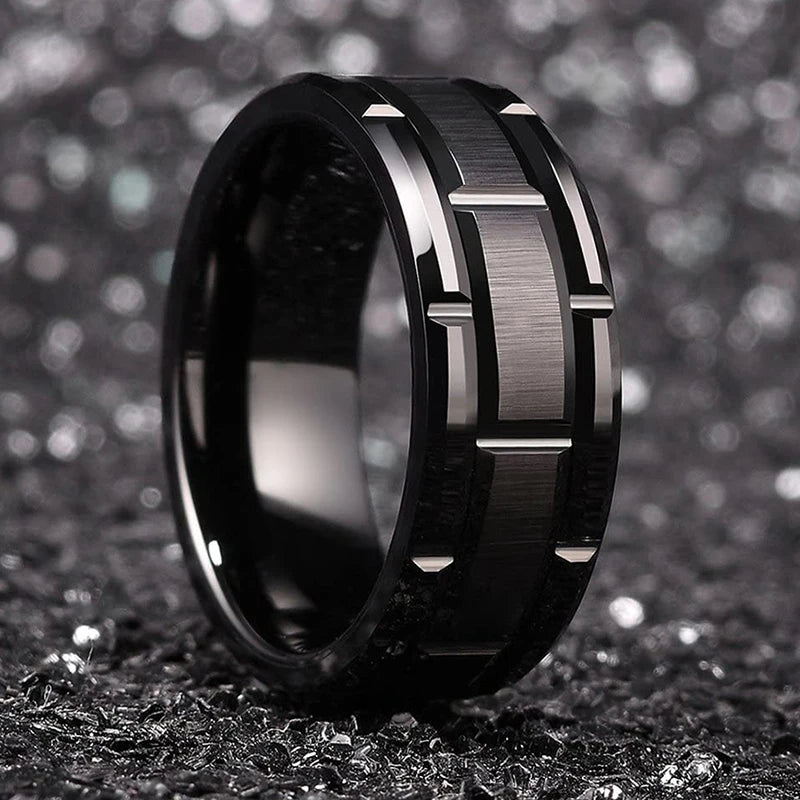 Fashion Men 8MM Stainless Steel Ring