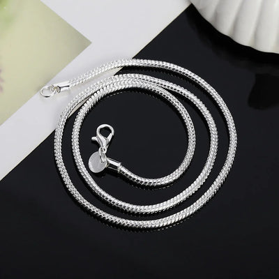 40-75cm 925 Sterling Silver 1MM/2MM/3MM solid Snake Chain
