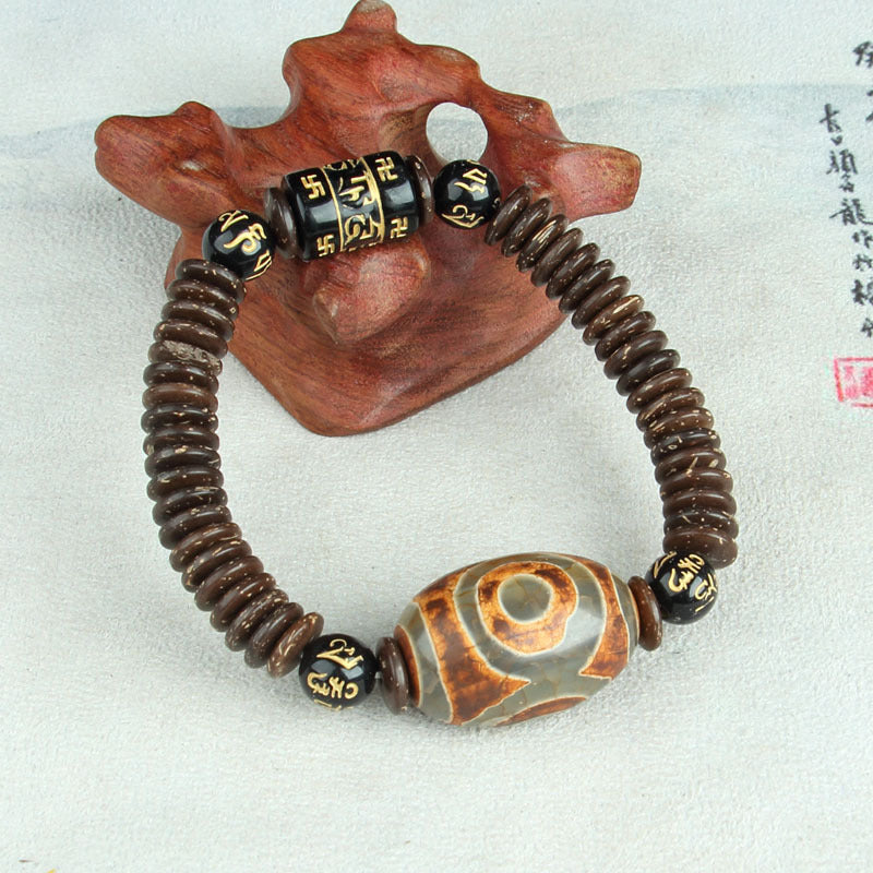Tibetan Style Sky Eye Nine Eyes Day Beads Made Old Agate Day Beads